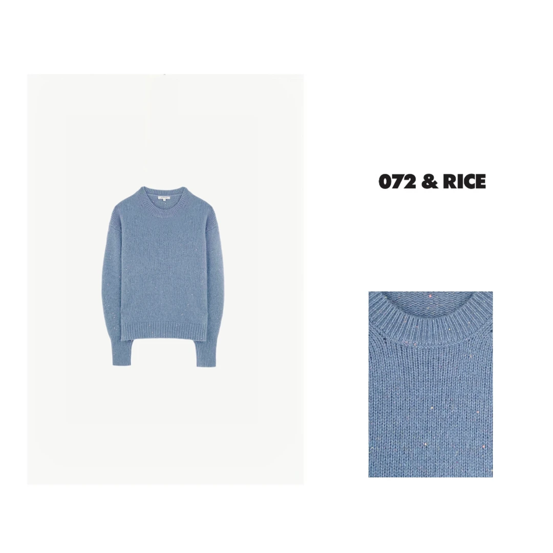 072 & RICE【蓝极光】秋冬圆领长袖针织衫 OM931 618FF