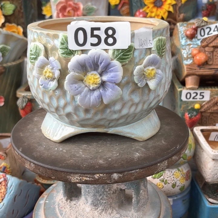 紫砂花盆粗陶材质多肉花盆