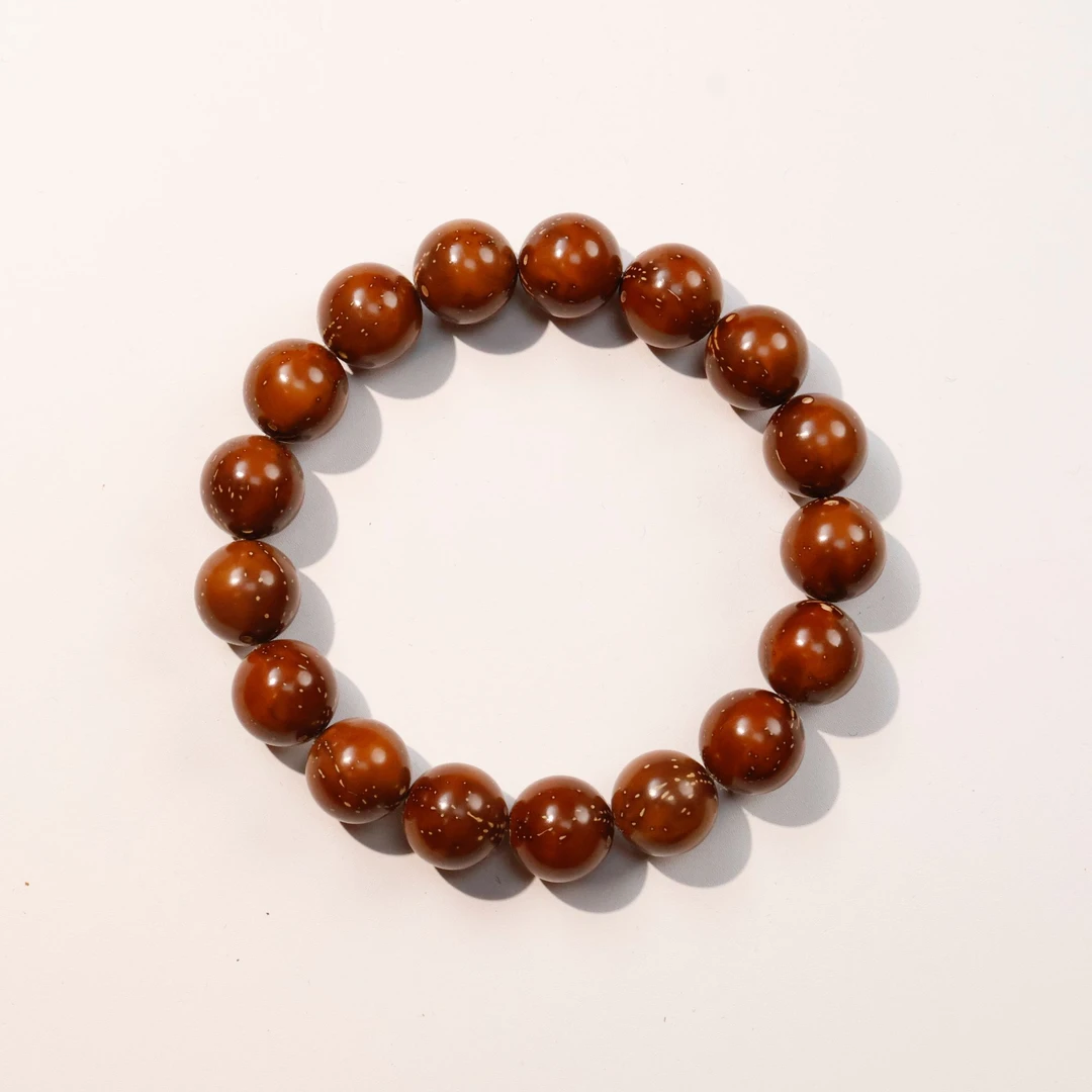 原生态红皮紫金鼠光珠手串单圈天然菩提籽情人节送男女友礼物 4