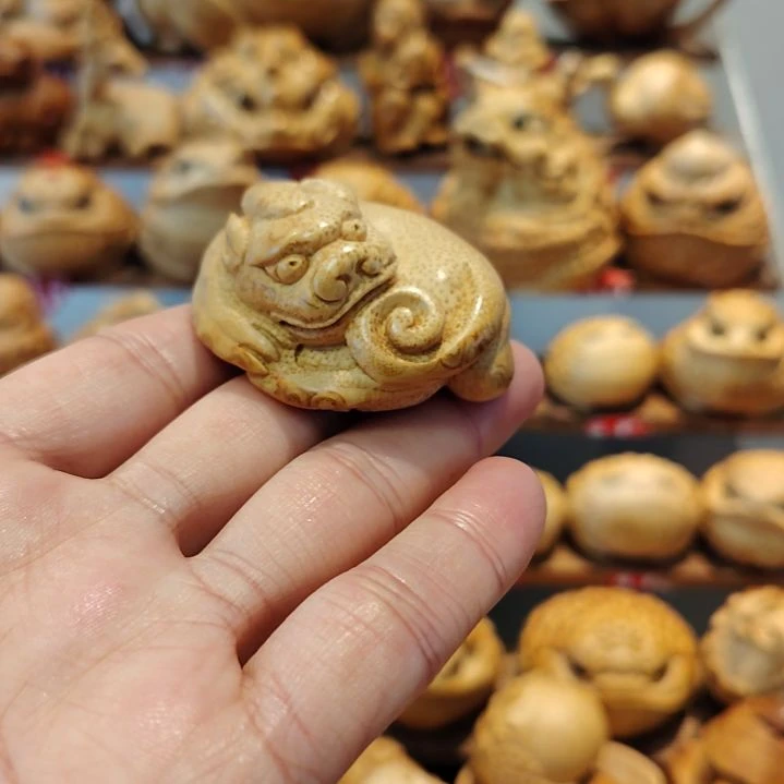 竹竹根雕貔貅手把件