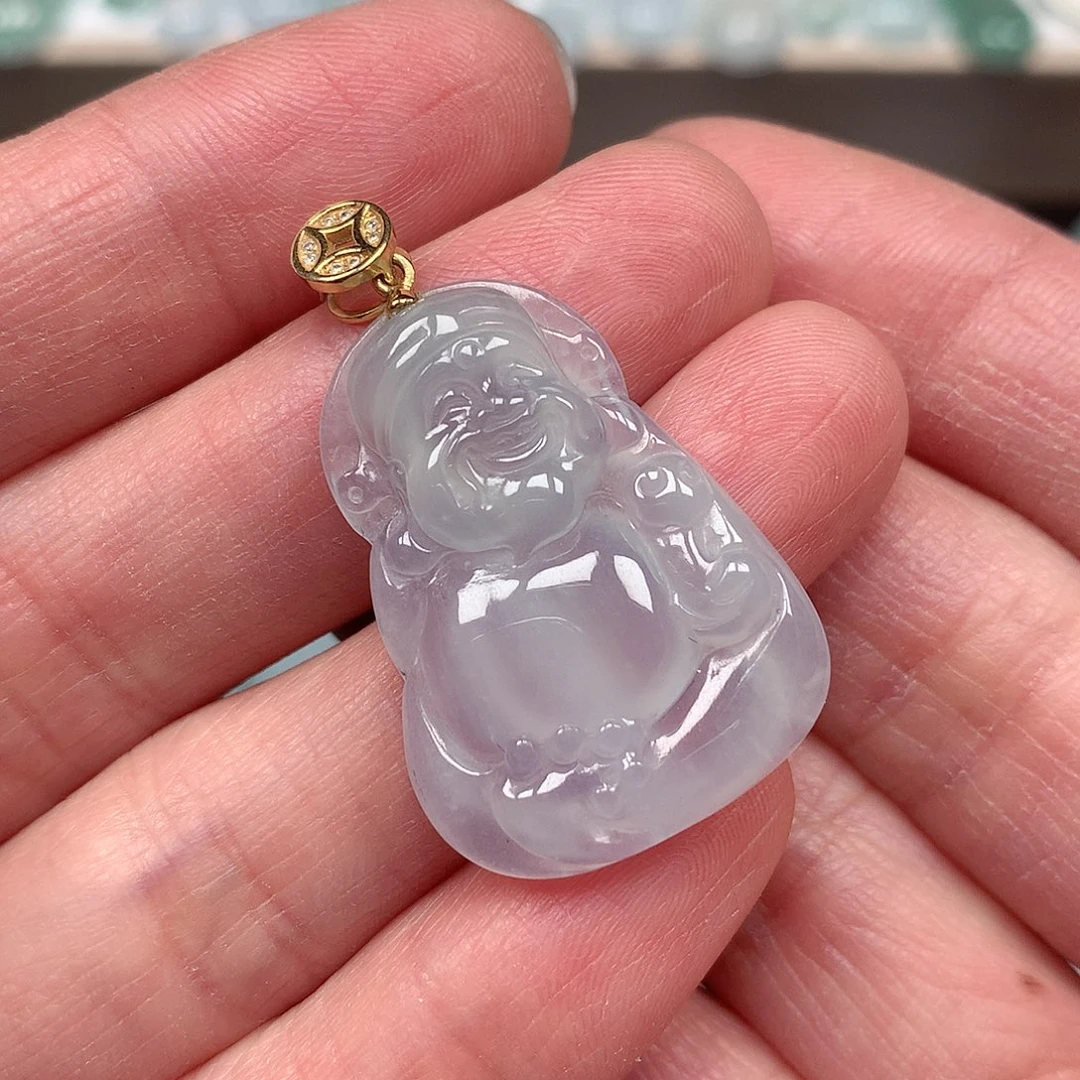 翡翠颈饰未镶嵌财神爷吊坠