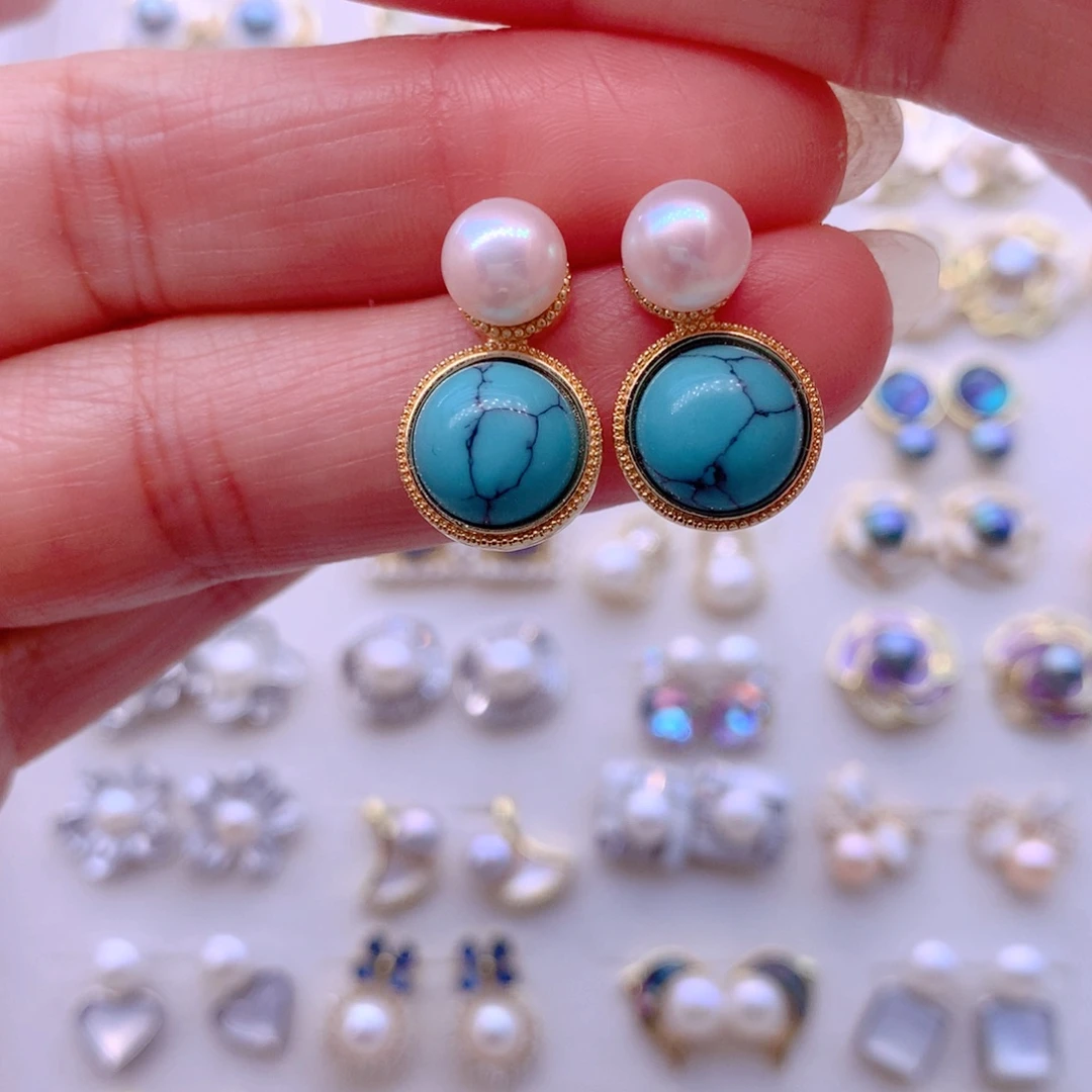 合金耳饰淡水珍珠