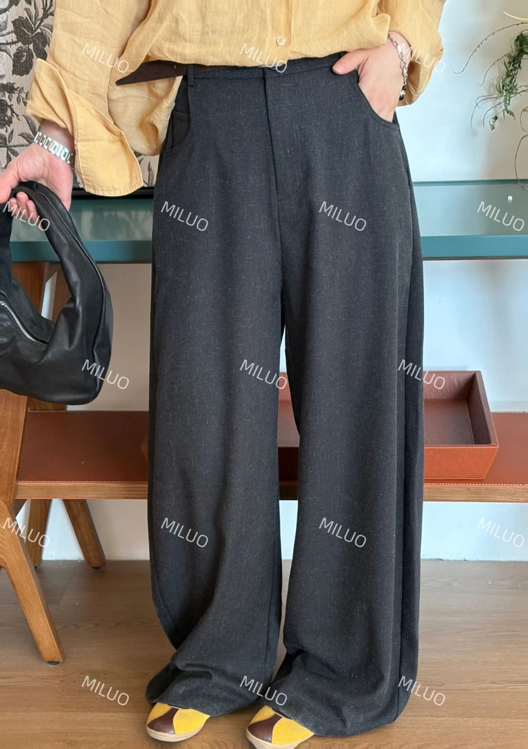 【哈尼家2】春光作序 韩系显瘦阔腿长裤西装裤 K91