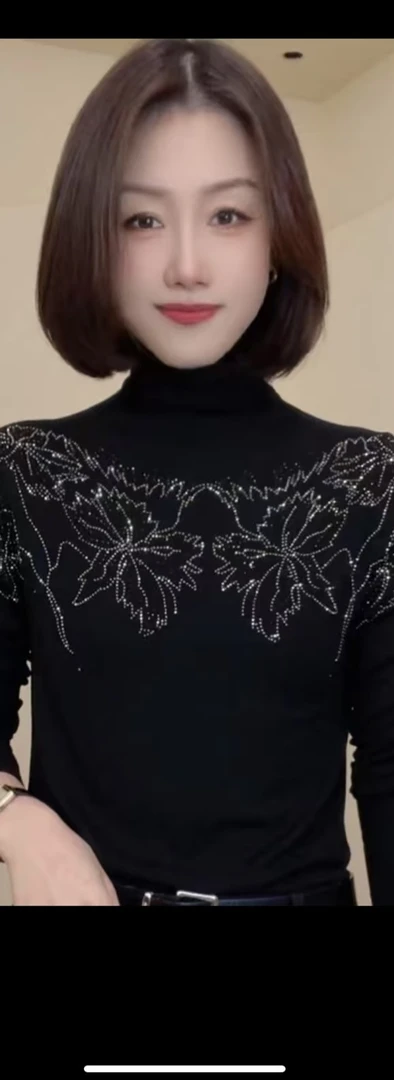 春季新款高温烫钻百搭上衣0939气质长袖