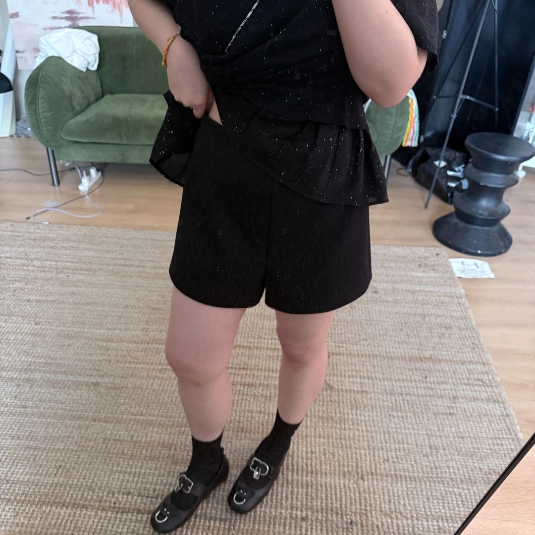 晶咕软软【实穿主义】气质高腰百搭韩版时尚简约基础A字短裤