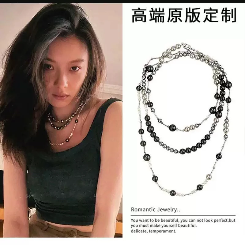铜合金项链 高版本/ins博主同款轻奢高级珍珠项链优雅时尚毛衣链