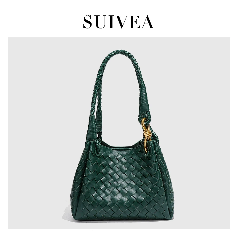 水桶包新款手拎降落伞斜挎女包两件套子母单肩腋下包B2013-祖母绿