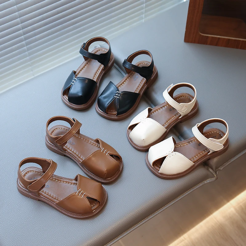 女童公主凉鞋儿童洋气包头鞋子2025夏季新款小女孩韩系宝宝罗马鞋