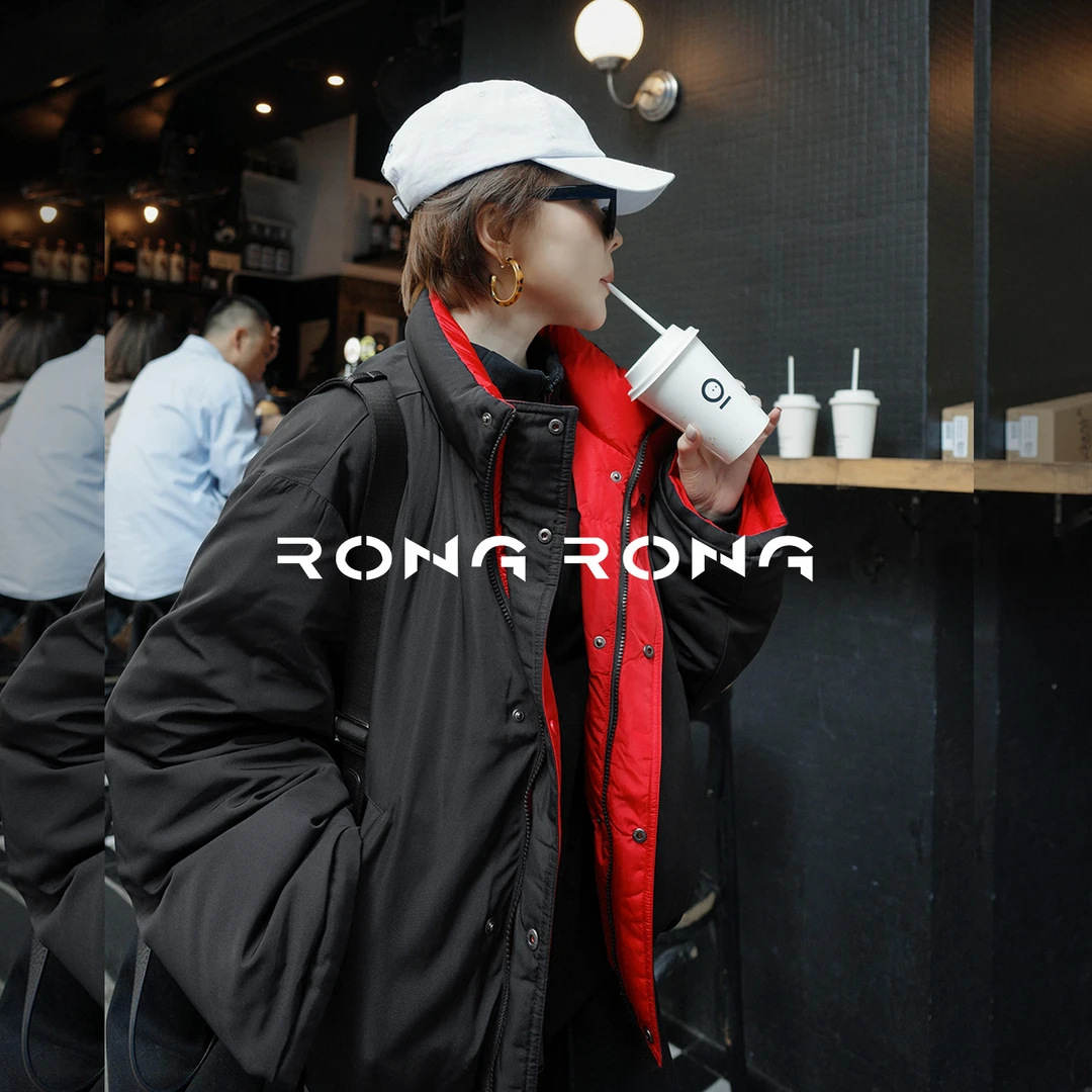 溶溶【双面神器】RONG进口LAGO95三星安心白鹅绒双面穿羽绒服O34306