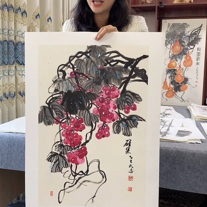 国画纯手绘国画写意作品43*63