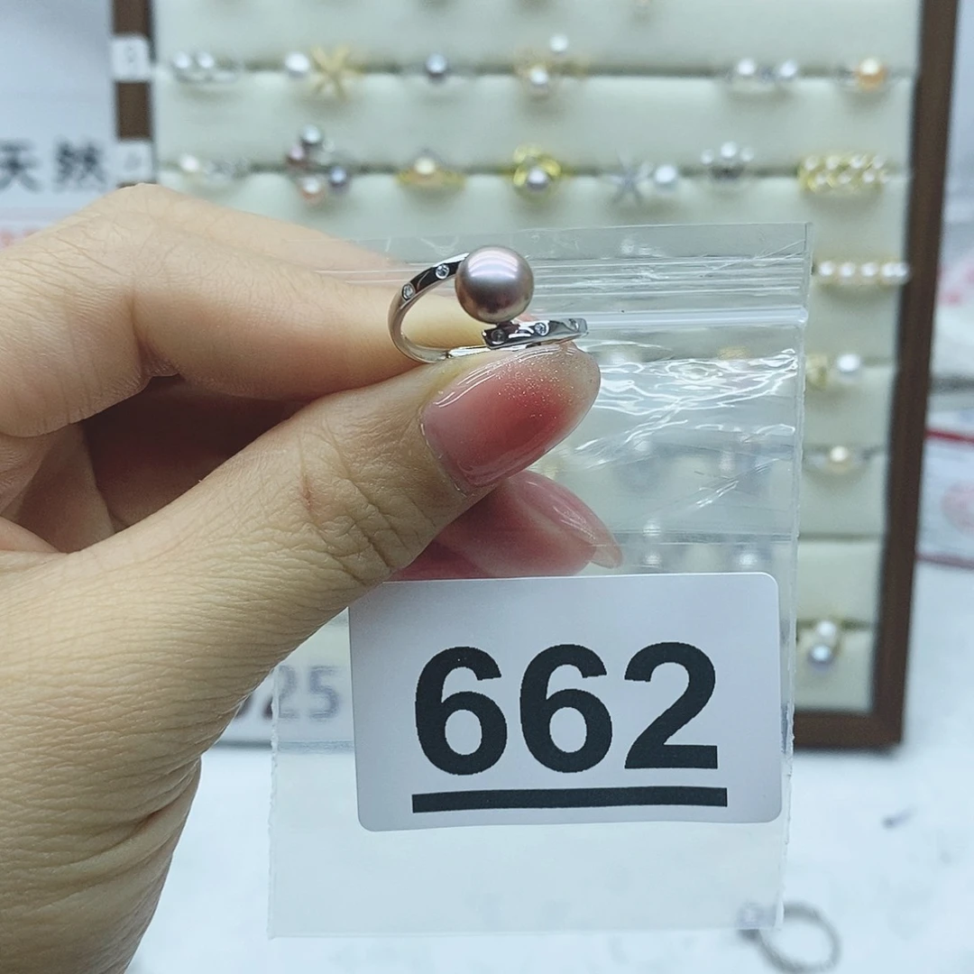 淡水珍珠戒指银S925镶嵌662