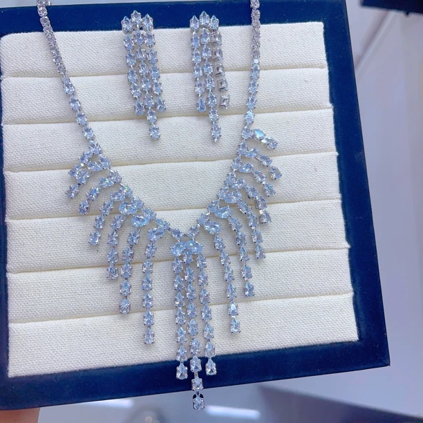 铜合金项链 2172新款两件套首饰耳环爆款白搭时尚金色铜合金白搭