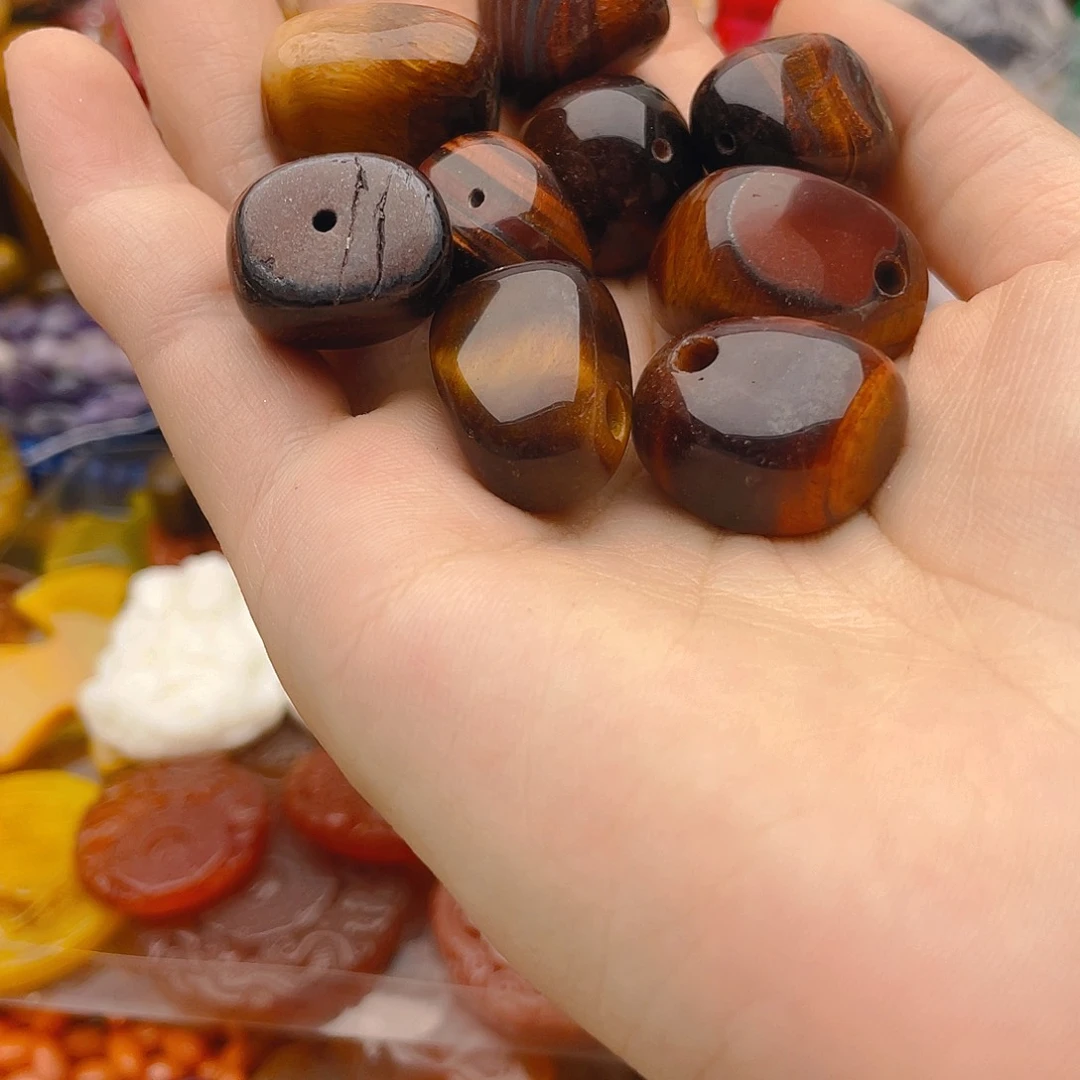 玛瑙/玉髓珠宝半成品未镶嵌红虎9颗