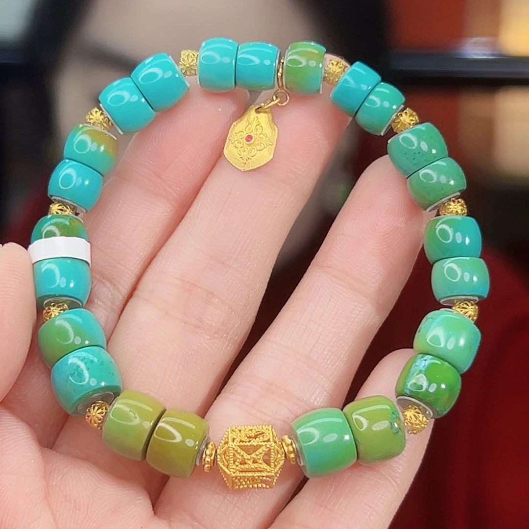 绿松石18K金镶嵌珠宝奇石