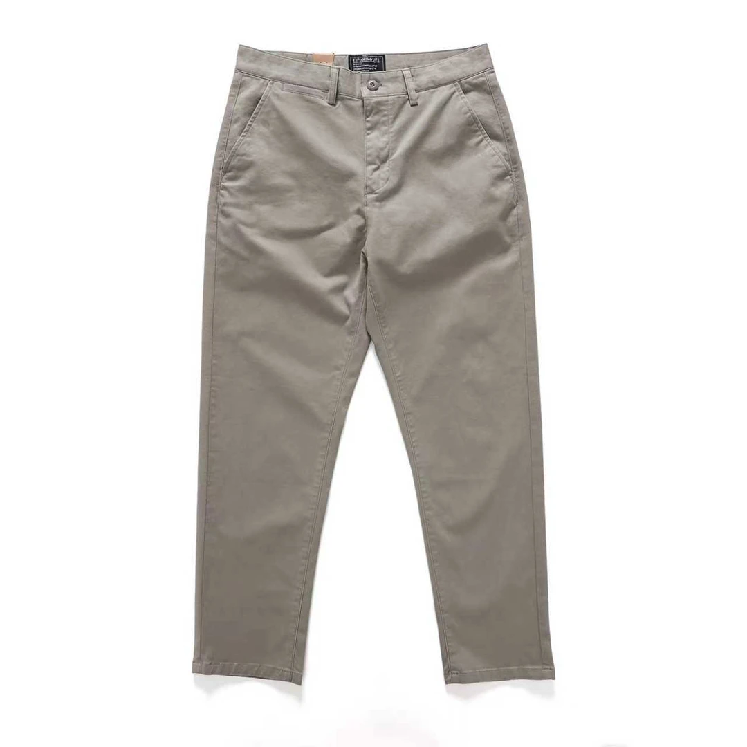 美式硬挺男士直筒长裤休闲裤宽松型防风欧美风秋冬新款微弹力厚实