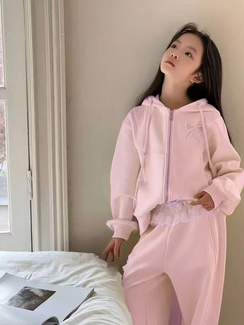 女童春装套装2025新款潮款中童洋气休闲运动两件套学生