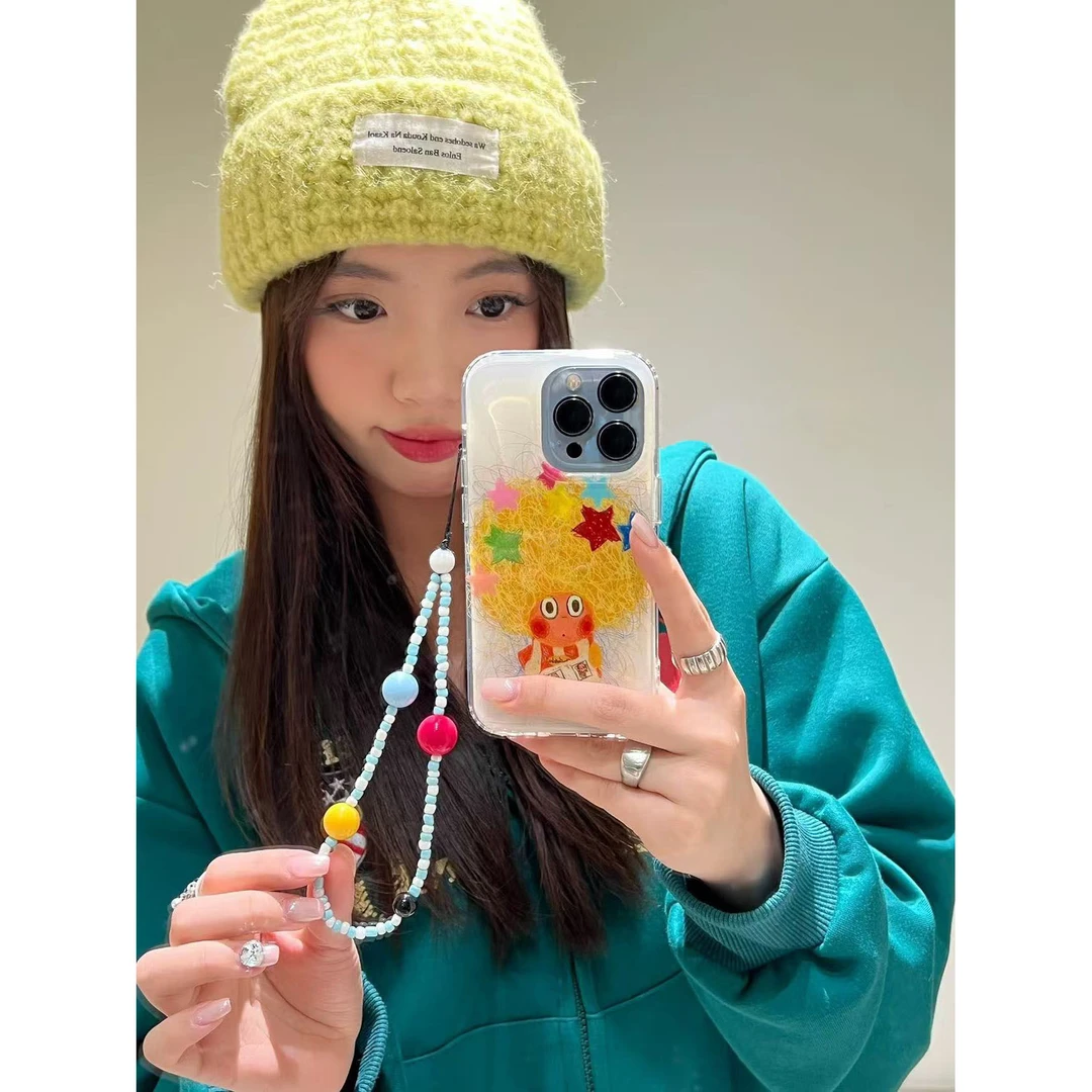 爆炸头适用于苹果16promax手机壳VIVO华为OPPO小米15一加防摔女壳