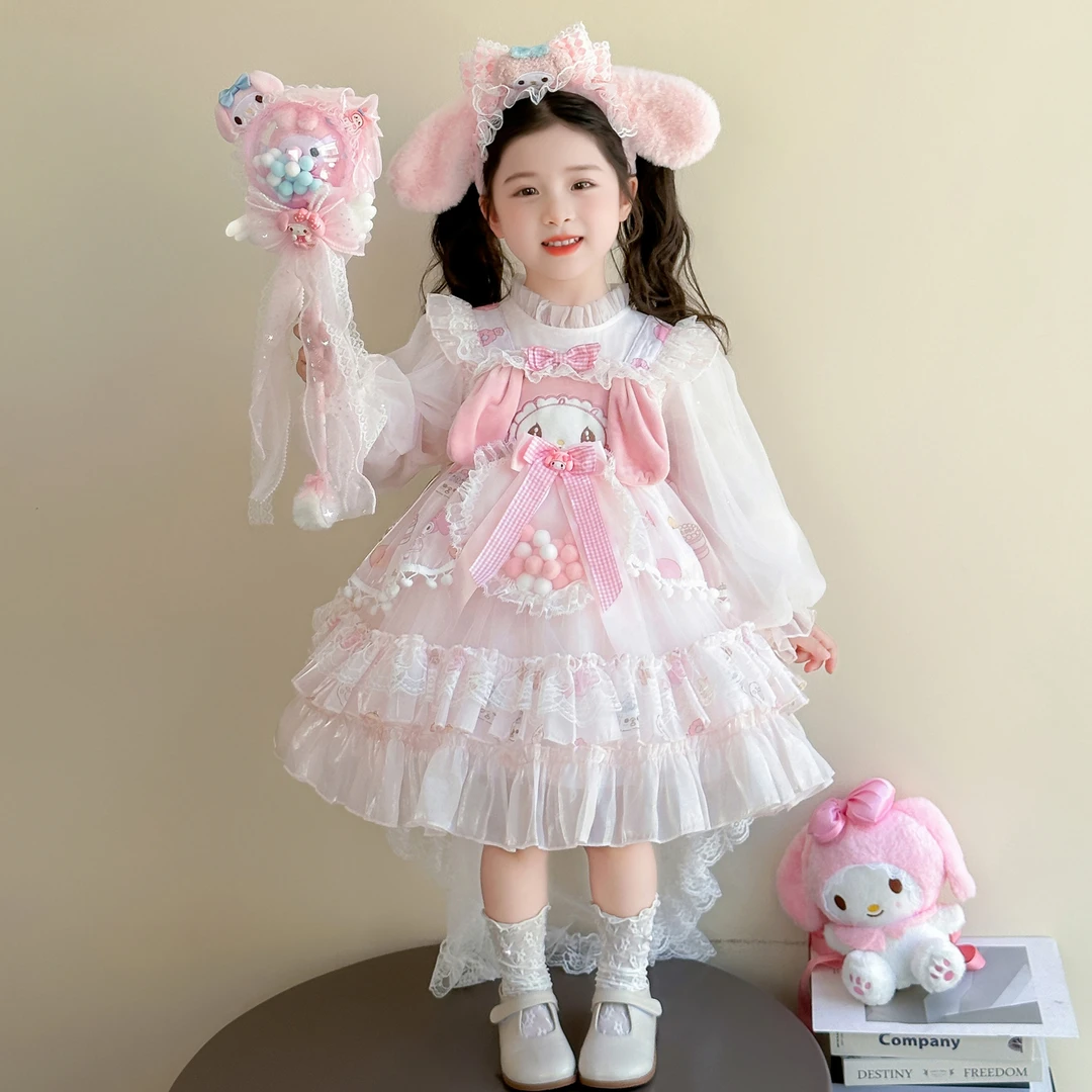 儿童公主裙女童秋装连衣裙2025新款甜美卡通美乐蒂小童秋季纱裙子