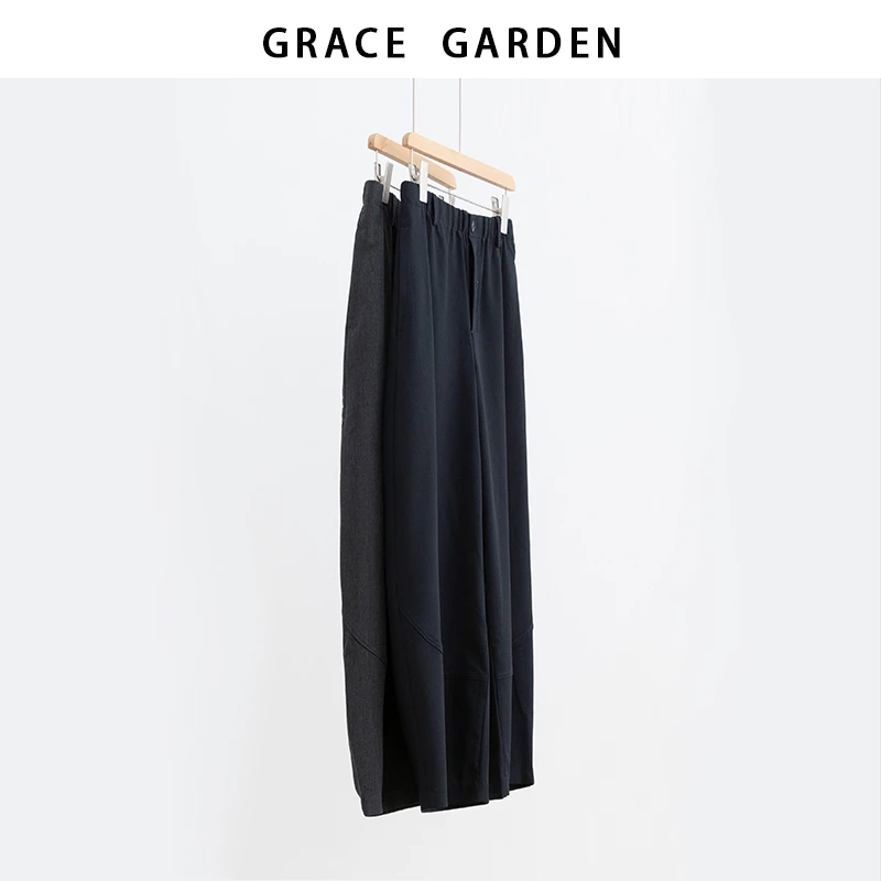 GRACE GARDEN【镰刀西裤！】简约垂感显瘦阔腿休闲西裤XXK5G2704