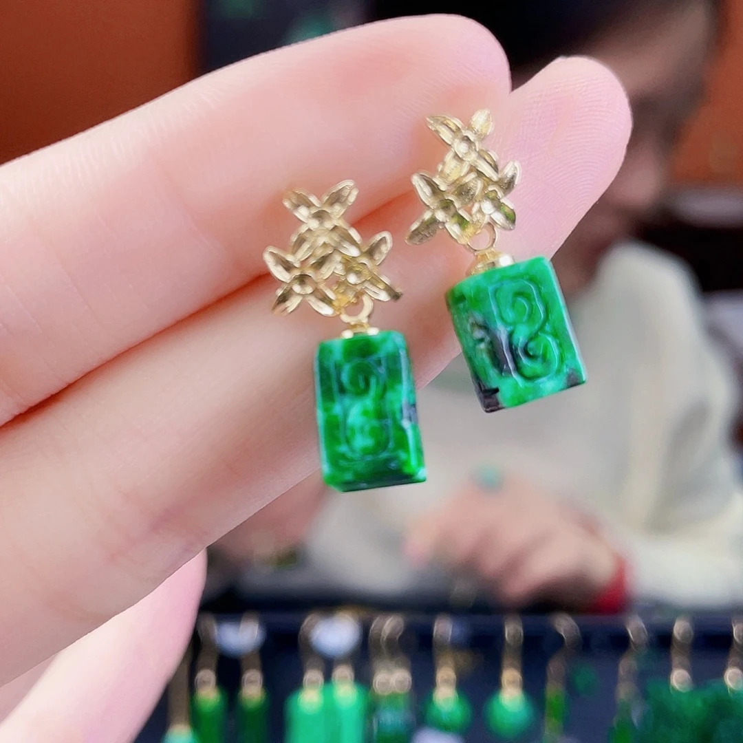 翡翠未镶嵌耳饰饰品