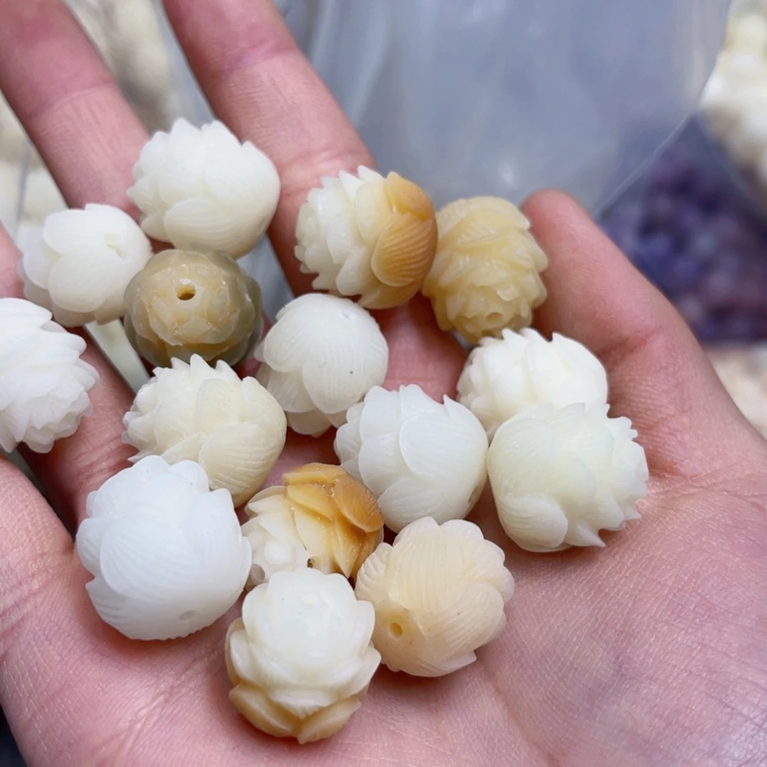 吊坠白玉菩提b16mm/20颗大莲花瑕