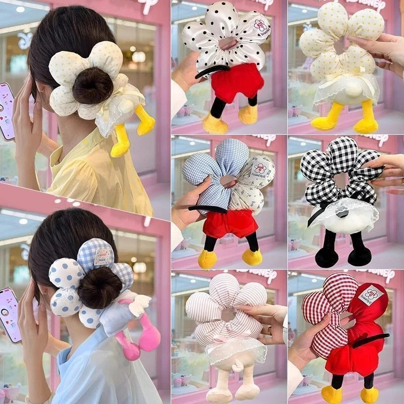 可爱米奇屁屁发圈花朵大肠圈发绳波点卡通脚脚头绳丸子头发饰2025