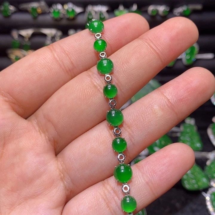 18K金镶嵌手链翡翠天然翡翠