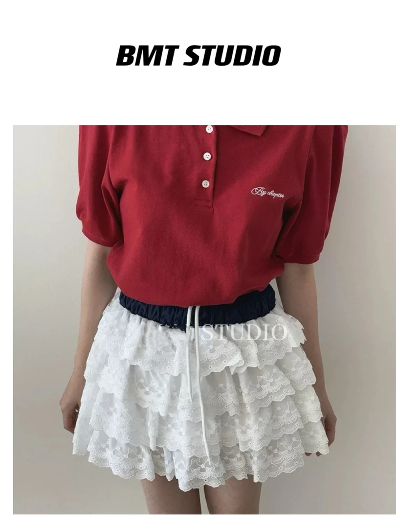 【蛋糕短裙】在韩—重工刺绣千层蛋糕短裙裤