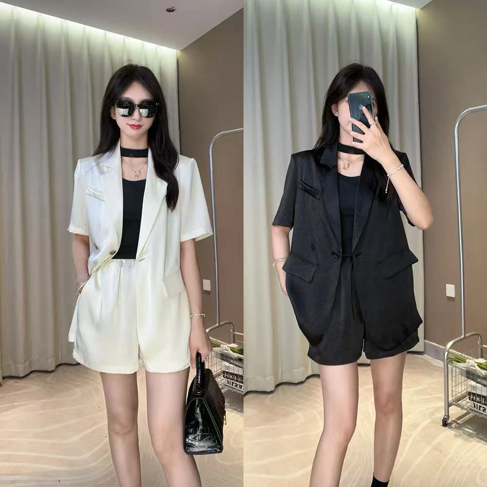 套装短裤两件套女2025夏季新款宽松慵懒风显瘦气质休闲短袖两件套