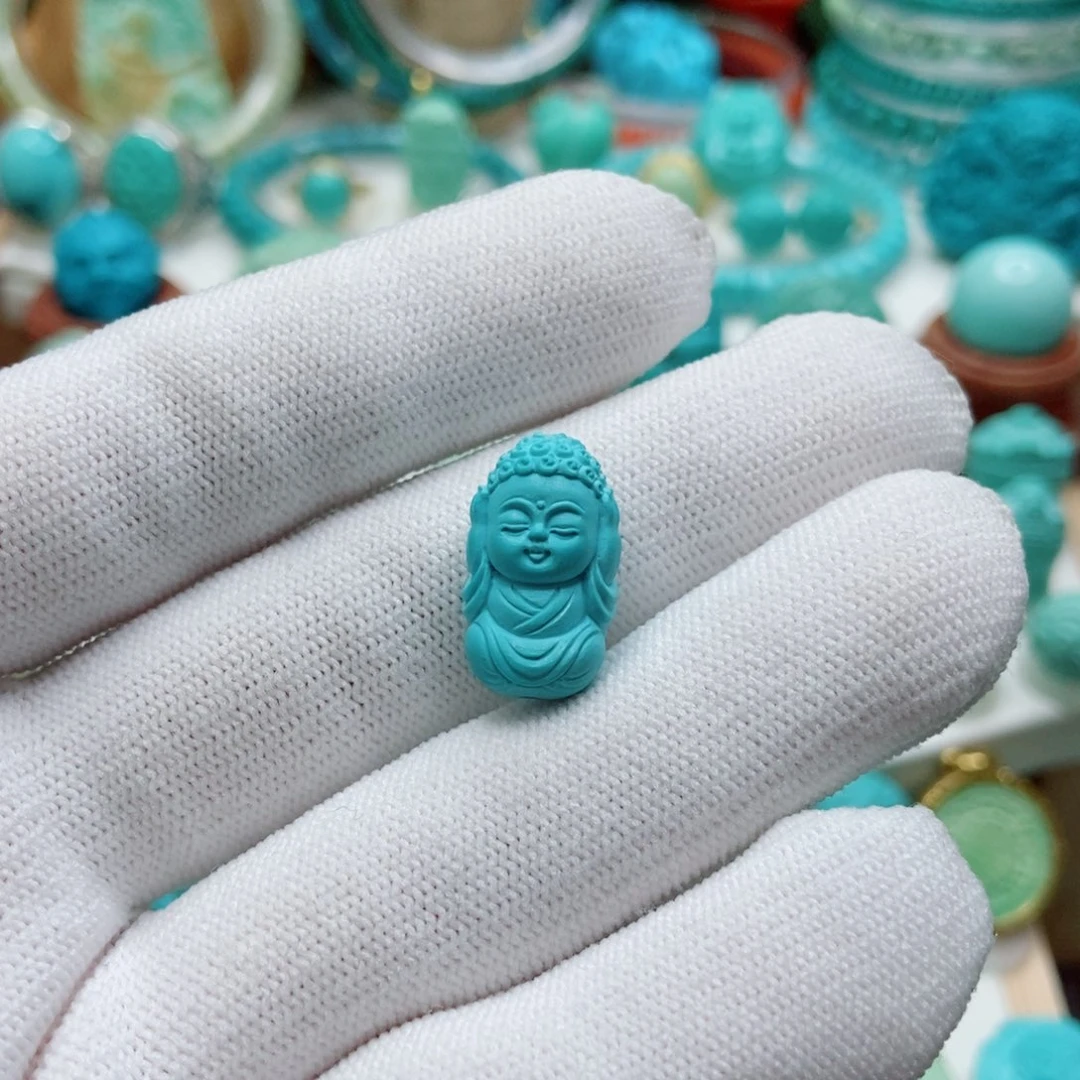 绿松石未镶嵌宝宝佛