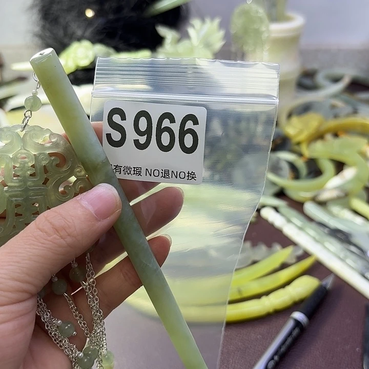蛇纹石玉合金发饰小***啊