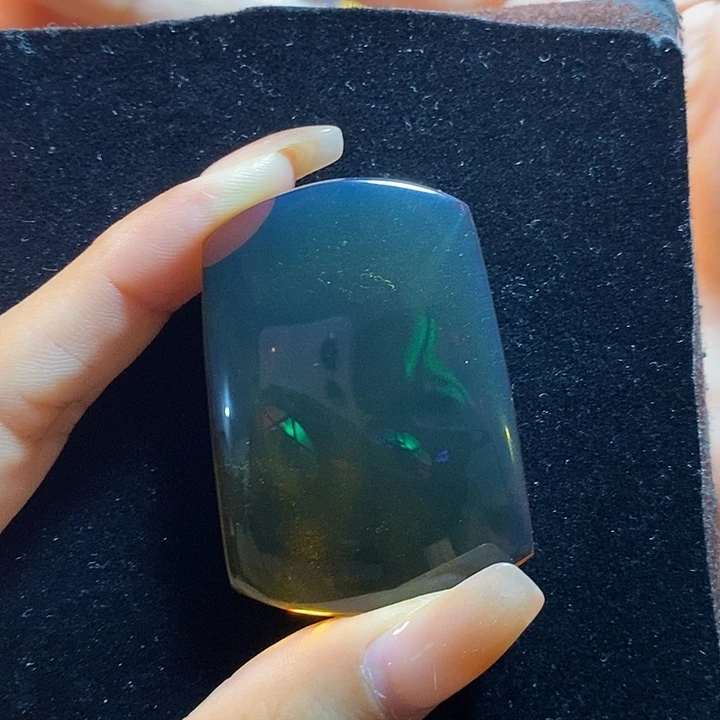 蓝珀未镶嵌珠宝奇石墨西哥蓝珀无事牌