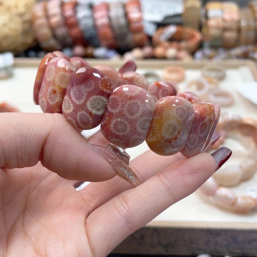 硅化珊瑚（珊瑚玉）手链未镶嵌菡*608