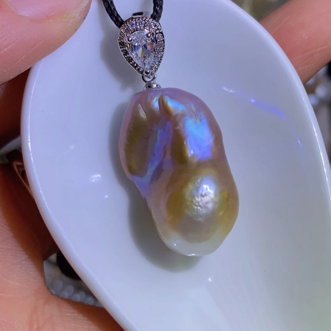 银S925镶嵌天然淡水珍珠淡水珍珠