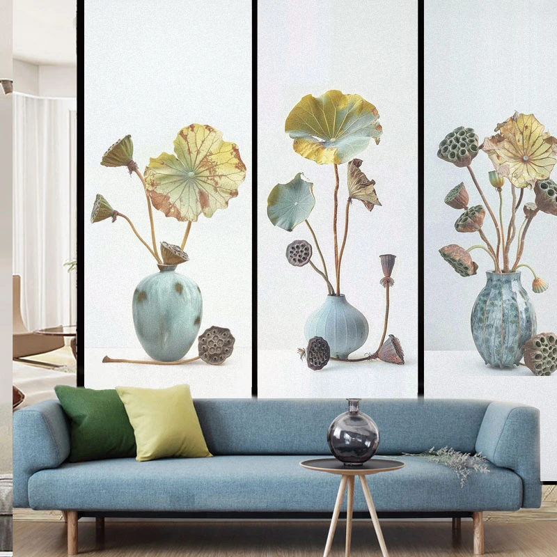 窗户磨砂玻璃贴店铺福宅屏风隔断透光不透明防偷窥静电国风窗贴