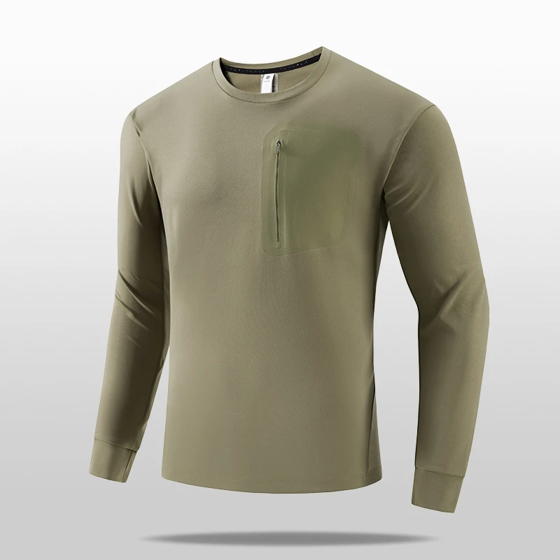 【不带标没标】春秋季新款高弹速干T恤长袖圆领户外运动吸湿透气