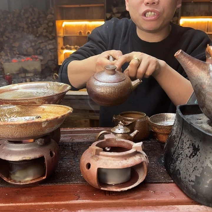 紫砂柴烧测吧煮水（直把）