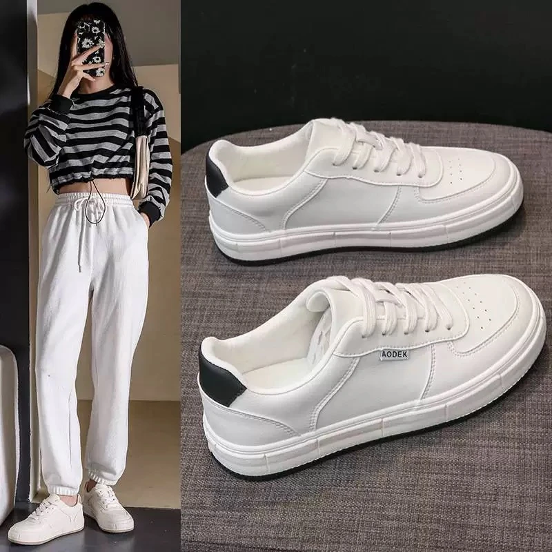 小白鞋子女2025夏季新款韩版ins女学生休闲运动百搭板鞋街拍板鞋A