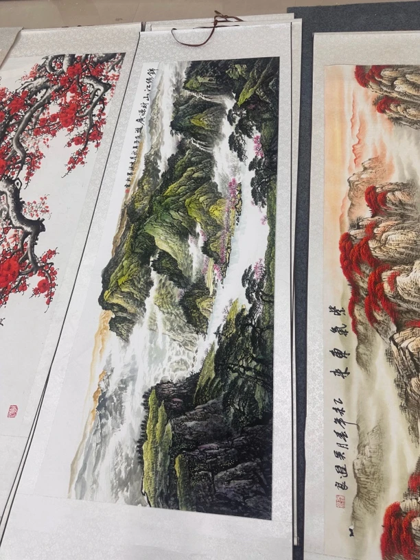 锦绣江山财源广进2.6米✖️80卷轴挂画