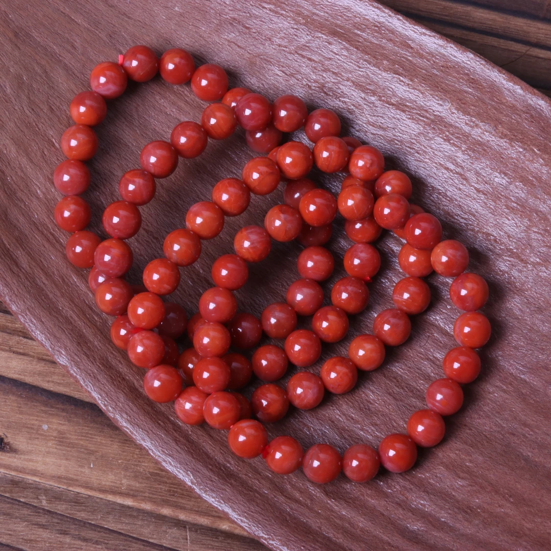 精美南红玛瑙9mm左右瓦西圆珠手串一条n872（多样性发其一）