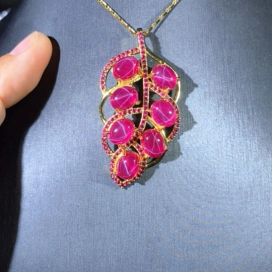 戒指银S925镶嵌红宝石