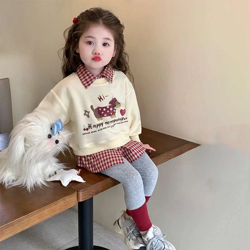 FAVMARTHA女童春装套装年新款网红炸街儿童装春秋款女宝宝洋气时