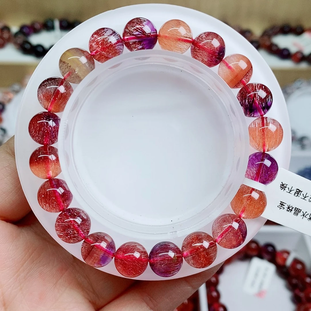 水晶未镶嵌手串稀有色糖果超七