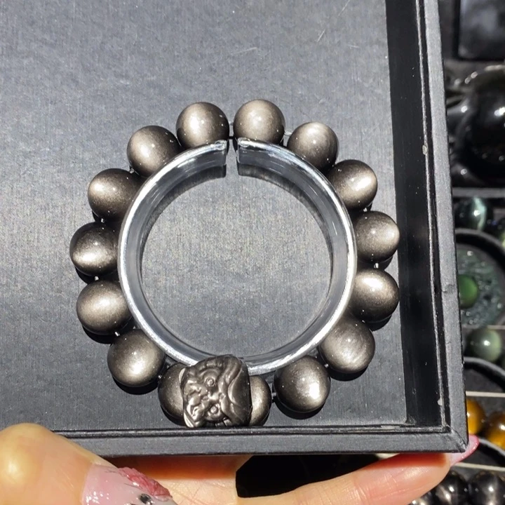 黑曜岩手链未镶嵌.*.