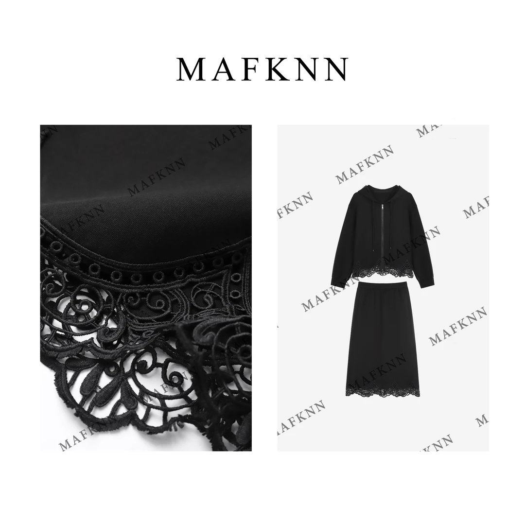 MAFKNN/玛肯时尚休闲简约纯色春款舒适套装裙MK11711