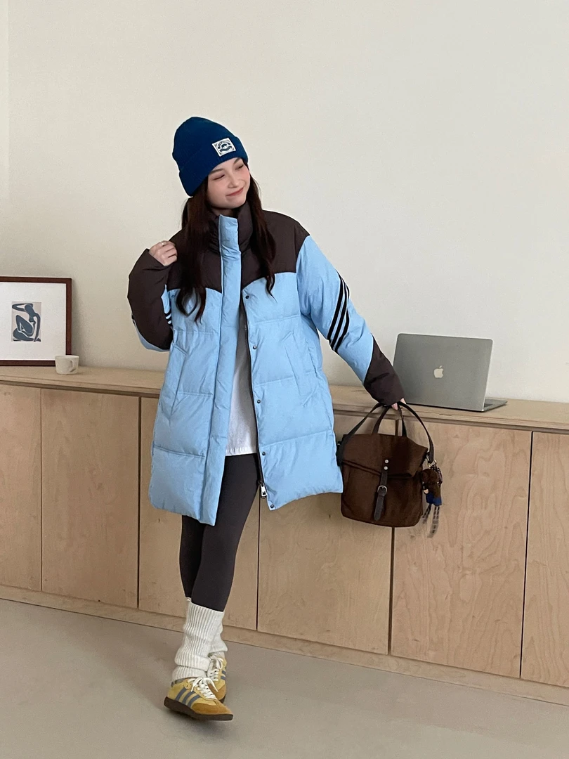 小米女装#24058 新款长款连帽羽绒服时尚加厚冬季外套