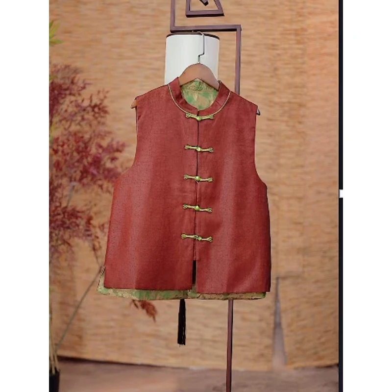 【国潮粹】锦瑟年华油龟马甲上衣国风新中式大码百搭