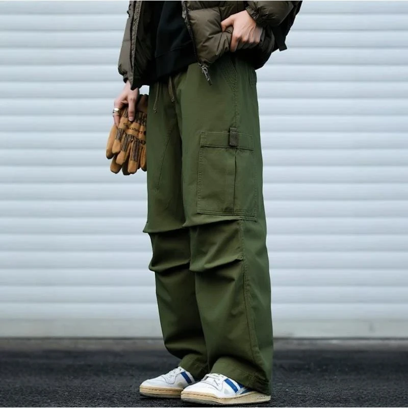 男士春秋立裁大口袋潮流宽松阔腿休闲裤 K1017