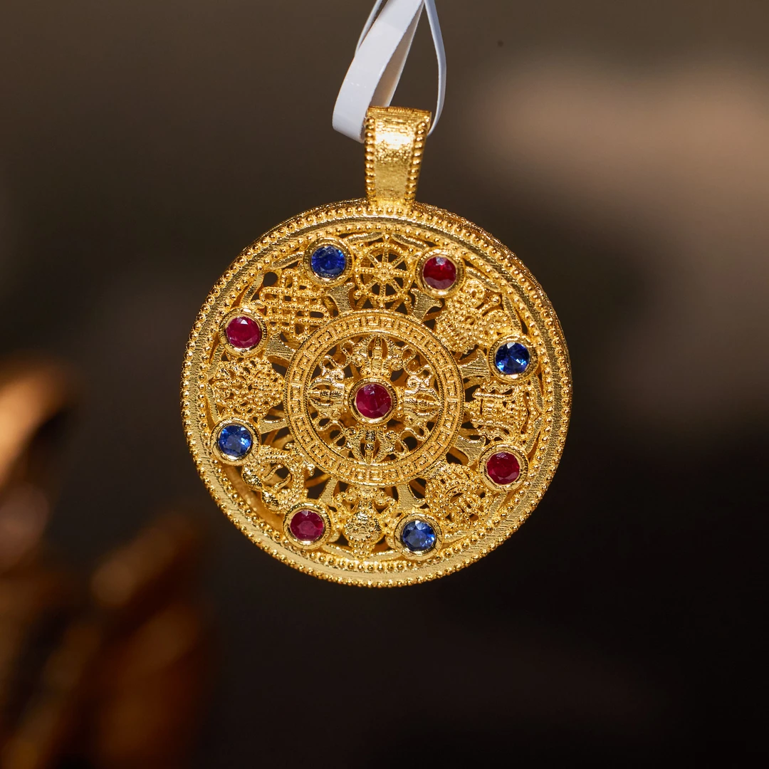 【歪歪】八宝*18K罗盘吊坠（加加）（多样性发一）XB-S1910