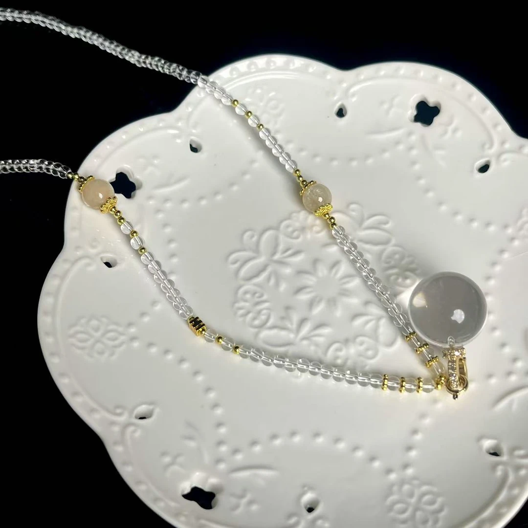 【大鱼甄选】白水晶泡泡珠毛衣链19-20mm+YC883多样性发其一